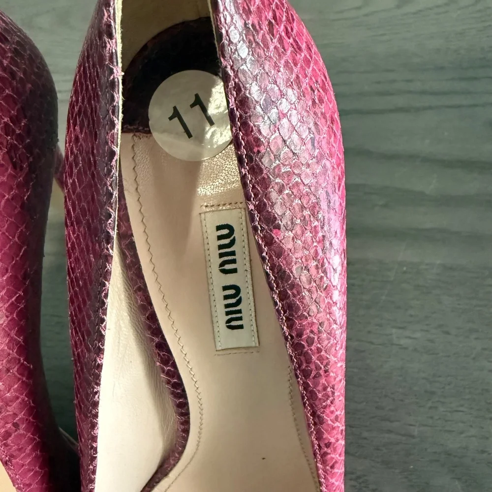 Miu Miu Prada Snakeskin Open-toe Pumps Platforms‎ Size 11 B